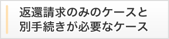 返還請求のみのケースと別手続きが必要なケース